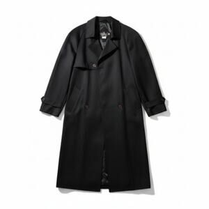 Vintage Wayne Black Trench Coat Women’s Long Coat 48” Length Unisex Oversized